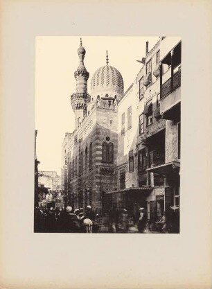 Souk ez Zazad, Kairo: Marktstraße, Blick auf Moschee