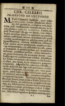 Chr. Cellarii Prafatio Ad Lectorem.