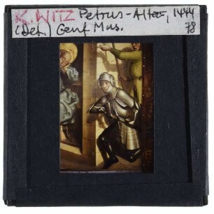 Witz, Petrusaltar : rechter Flügel, Außenseite, Befreiung Petri (Detail)