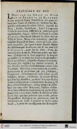 Privilège du Roy
