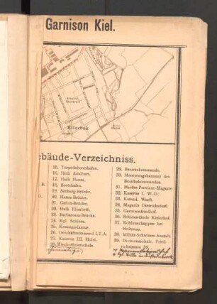 Lageplan der fiscalischen Gebäude etc. der Garnison Kiel.