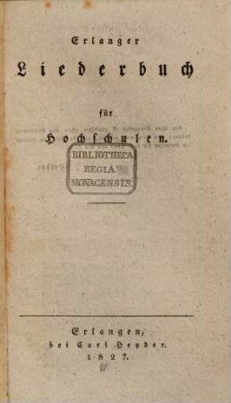 Erlanger Liederbuch für Hochschulen