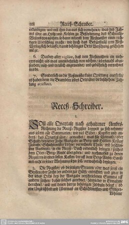 Receß-Schreiber.