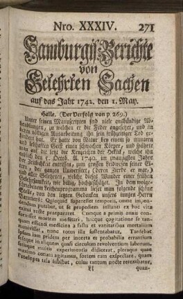 Nro. XXXIV. auf das Jahr 1742. den 1. May. - Nro. XLI. auf das Jahr 1742. den 29. May.