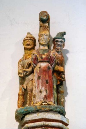 Frankreich. Bretagne. Morbihan. Chapelle Saint Fiacre. 15 Jahrhundert. Le Martyr de Sainte Apolline