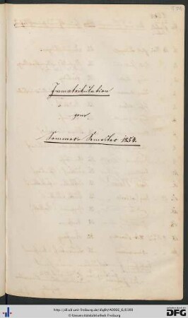 [fol. 151] Sommersemester 1854