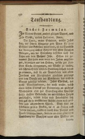 Taufhandlung.