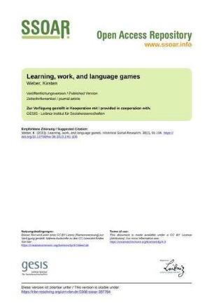 Learning, work, and language games