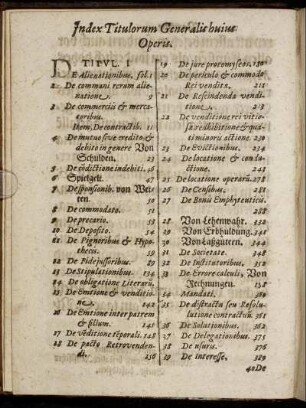 Index Titulorum Generalis huius Operis.
