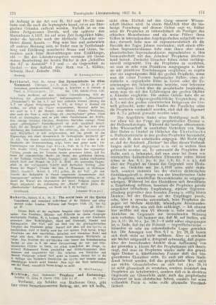 173-175 [Rezension] Micklem, Nathaniel, Prophecy and Eschatology