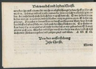 Von der aufferstehung Jesu Christi.