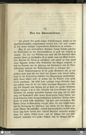 IX. Von den Spinnmaschinen