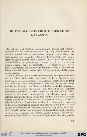 III. Der malerische Stil der fêtes galantes