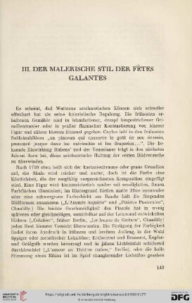 III. Der malerische Stil der fêtes galantes