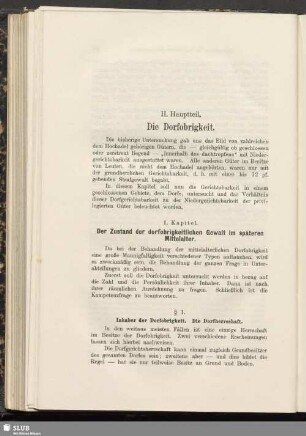 II. Hauptteil. Die Dorfobrigkeit
