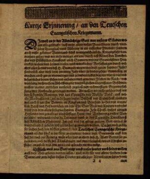 3-26, Kurtze Erinnerung an den Teutschen Euangelischen Kriegßmann