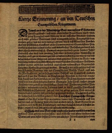 3-26, Kurtze Erinnerung an den Teutschen Euangelischen Kriegßmann