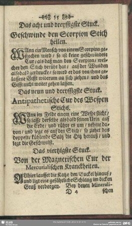 Das neun und dreyssigste Stuck. Antipathetische Cur des Welpen Stichs