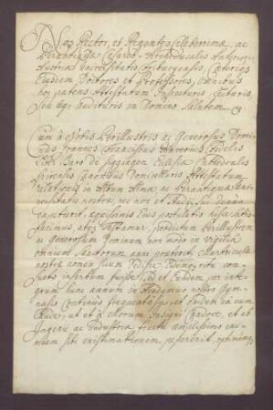 Freiburger Studienzeugnisse des Johann Franz Xaver von Sickingen-Hohenburg.