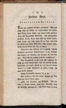 Zwölfter Brief. Lovelace an Belford. - Siebzehnter Brief. Lovelace an Belford.