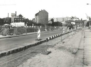 Dresden-Altstadt. Am Schießhaus. Blick nach Nordwesten gegen Schießhaus (Nr. 10) und Wohnhaus, Schützengasse 3