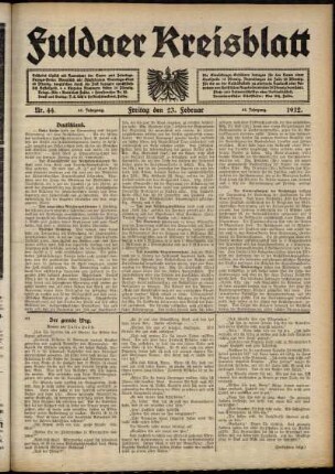 Ausgabe vom Freitag, den 23. Februar 1912.