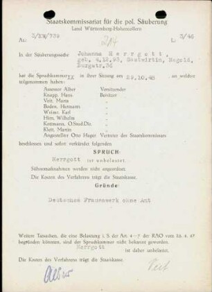 Herrgott, Johanna