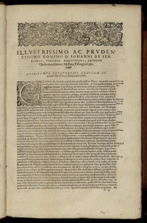 Illustrissimo Ac Prudentissimo Domino D. Iohanni De Ferrieres [...]