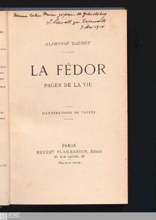 La Fédor : pages de la vie