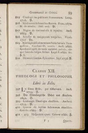 Classis XII. Theologi et Philosophi.