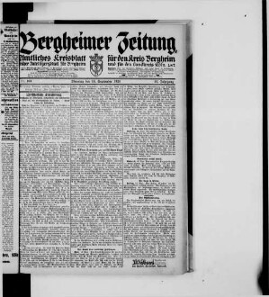 Bergheimer Zeitung. 1905-1943