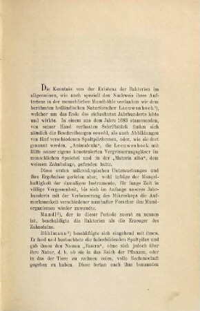 Ein Beitrag zur Kenntnis der Bakterien-Flora der Mundhöhle