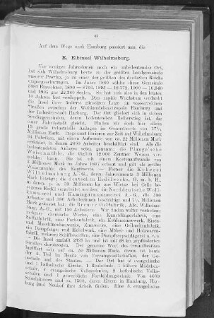 E. Elbinsel Wilhelmsburg.