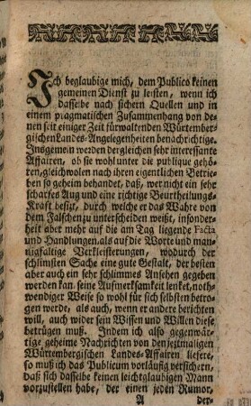 Der Würtembergische Solon : Wahlspruch desselben: Respice finem