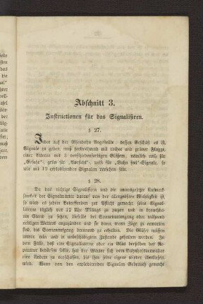 Abschnitt 3. Instructionen für das Signalisiren.