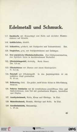 Edelmetall und Schmuck (Nr. 517-634)