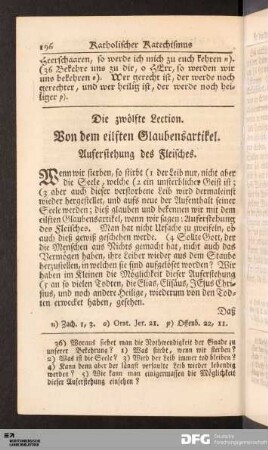 Die zwölfte Lection. Von dem eilften Glaubensartikel.