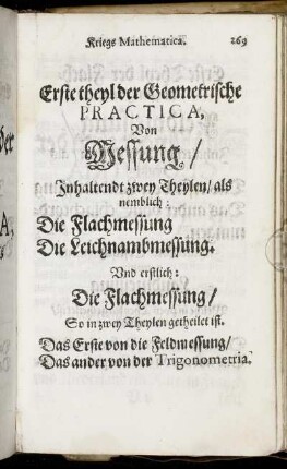 Erste theyl der Geometrische Practica, Von Messung.