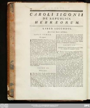 Liber Secundus. Qui de locis Sacris inscribitur.