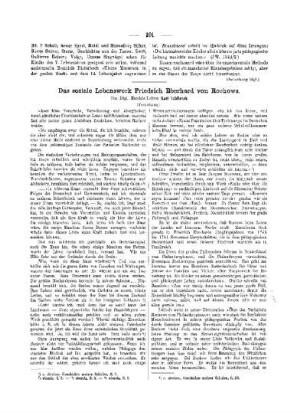 Das soziale Lebenswerk Friedrich Eberhard von Rochows : (Fortsetzung)