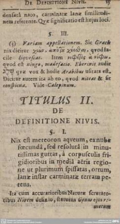 TITULUS II. DE DEFINITIONE NIVIS.