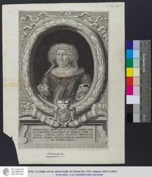 Serenissima Princeps Ac Domina Domina Sibylla Christina Nata Princeps Anhalti Comes Ascaniæ etc. Viduata Comes Hanoviæ Rhinecci Et Biponti Domina Münzenbergæ Lichtenbergæ Et Ochsenstenii etc.