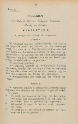 Hoofdstuk I. Aankomst van buiten het tolgebied