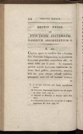 Sectio XXXIV. De Functione Systematis Vasorum Absorbentium