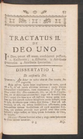 Tractatus II. De Deo Uno