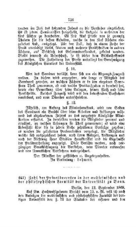 Zahl der Privatdocenten in der medicinischen und der philosophischen Facultät der Universität zu Bonn : [I. Akademien und Universitäten]