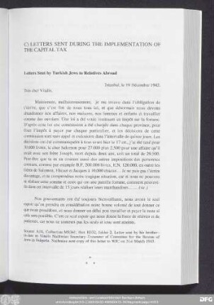 C) Letters Sent During The Implementation Of The Capital Tax