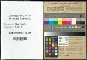 Entnazifizierung Josef Schumacher , geb. 29.10.1905 (Angestellter)
