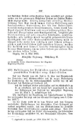 Aufbringung der Deichlasten von den Dotationsgrundstücken kirchlicher resp. Schul-Stellen : [V. Elementarschulwesen]