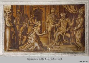 Freskenzyklus mit biblischen Darstellungen und Stilleben : Die Königin von Saba besucht Salomon